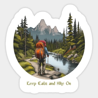 Keep Calm and Hike On Tee Sticker